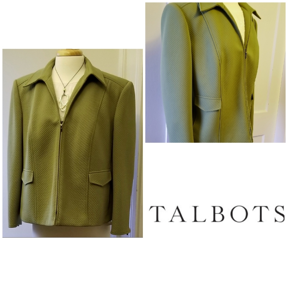 Talbots green zip jacket